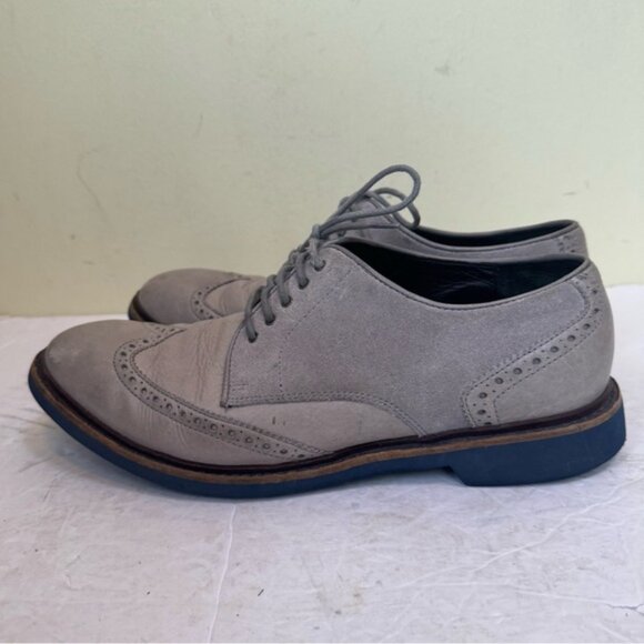 COLE HAAN Grand Leather Wingtip Oxford Loafers Shoes Men 8.5 M Gray Blue Loafer - Picture 2 of 16